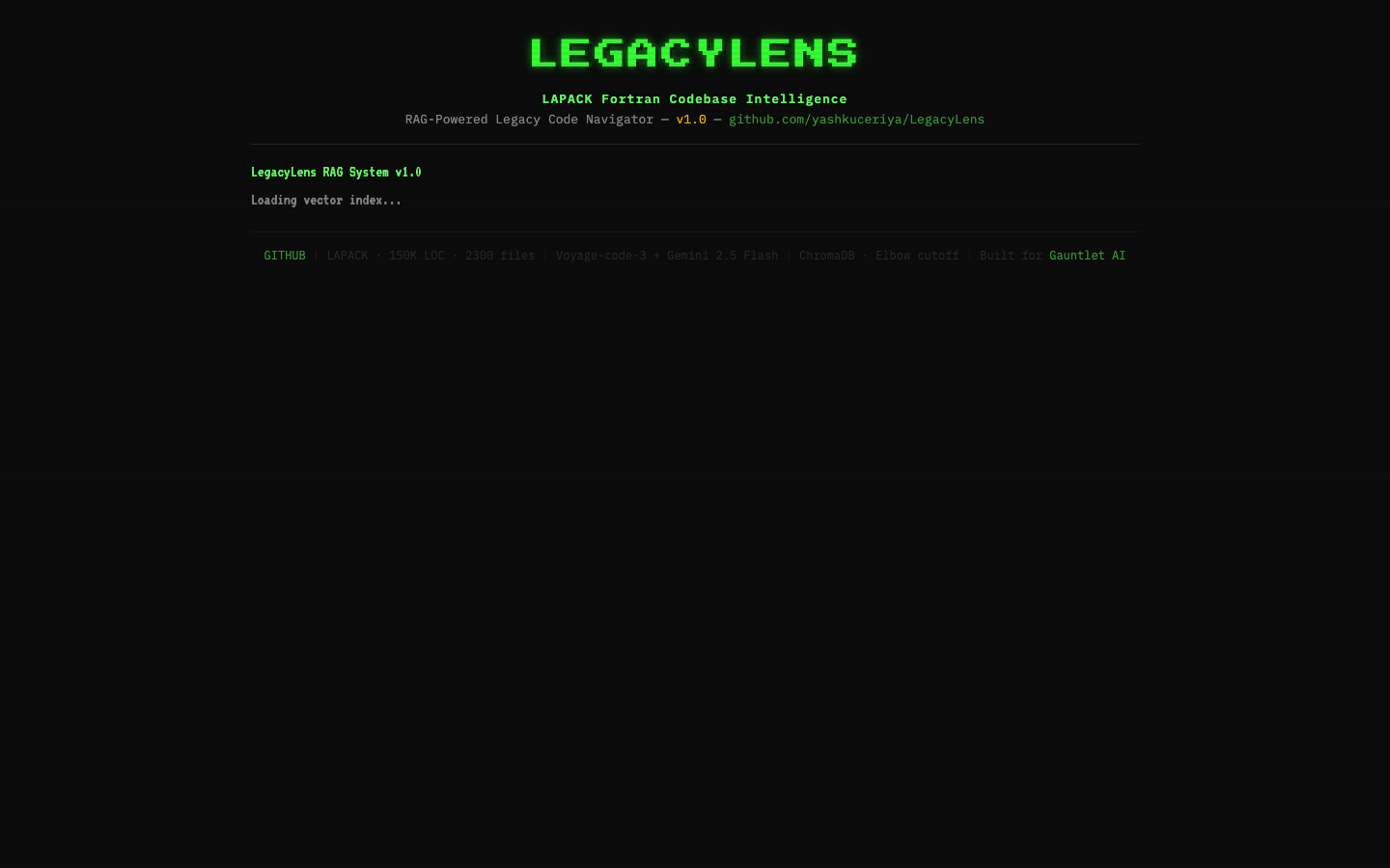 LegacyLens live demo preview